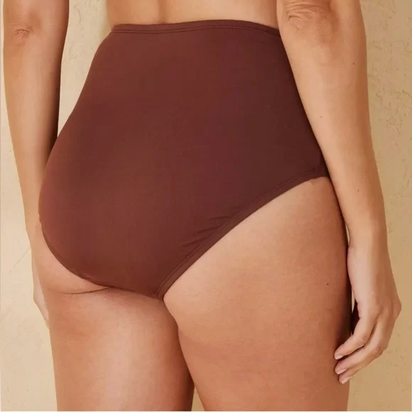 Shade & Shore - Women’s Shirred High Waist Full Coverage Bikini Bottom - Picture 2 of 12